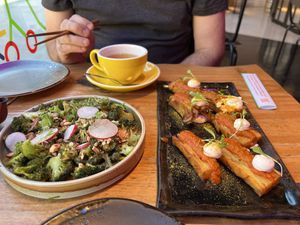 Broccoli and bravas  at Desoriente - Poblenou in Barcelona
