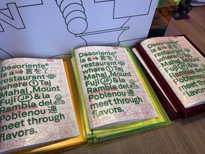 Menus  at Desoriente - Poblenou in Barcelona