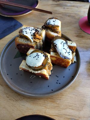 Seitan truffle sandwich at Desoriente - Poblenou in Barcelona