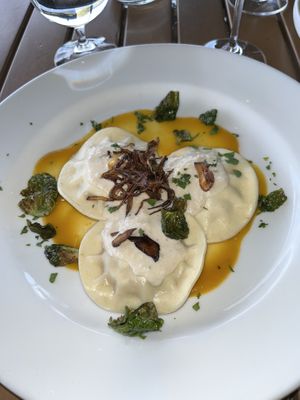 Vegan ravioli   at The Veraisons Restaurant in Dundee