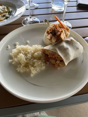 Vegan tempeh wrap  at The Veraisons Restaurant in Dundee