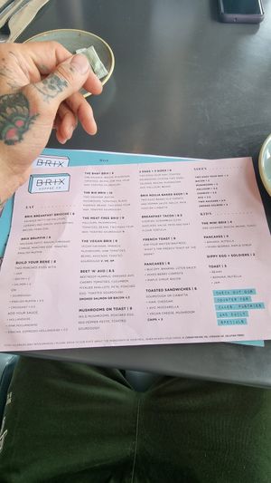Menu at BRIX Coffee Co in Doncaster