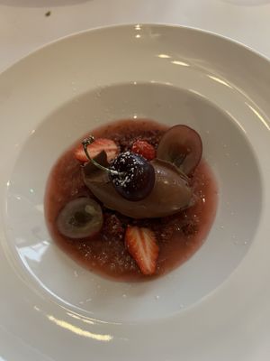 Choc ganache, rhubarb compote  at Brocoli in Lyon