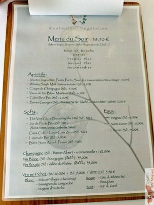 Menu at Brocoli in Lyon