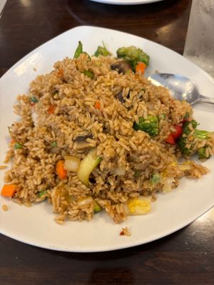 Vegetable fried rice (without egg) at Thai East Fusion in Charleston