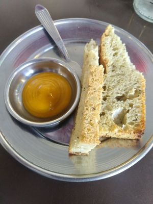 Toast with sweet potato spread at Puerta in Buenos Aires