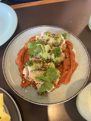 Aubergine rolls with almond ricottaa  at Puerta in Buenos Aires