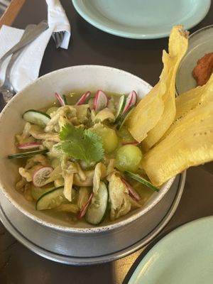 Melon and oyster mushroom ‘ceviche'  at Puerta in Buenos Aires