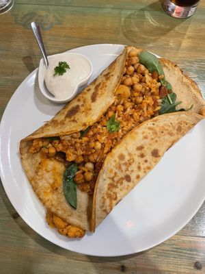 Fajita savoury pancake  at The Strawberry Field in Kenmare