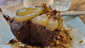 GF Vegan linseed and pear muffin is amazing! at Hol! Crop in Turramurra