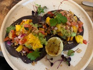 Mango tacos, yum!!  at Hol! Crop in Turramurra