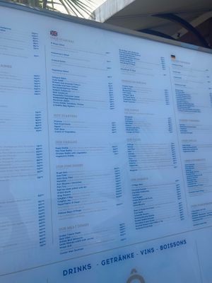 Menu at Ô Playa in Agadir