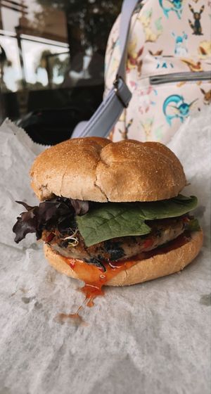 black bean burger without cheese   at That One Spot Burger in Ocoee