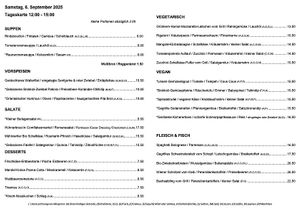 Daily menu at Gelbes Krokodil in Linz