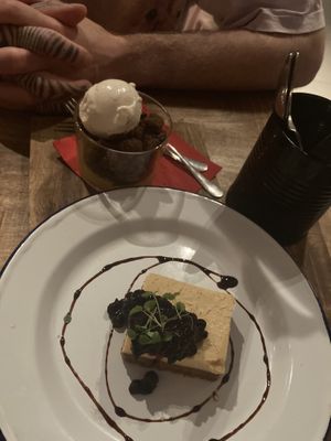 Cheesecake and lemon curd  at Vegan Pizza Bar in The Hague