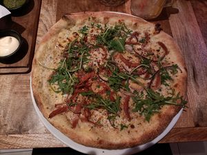 Pizza Carbonara at Vegan Pizza Bar in The Hague