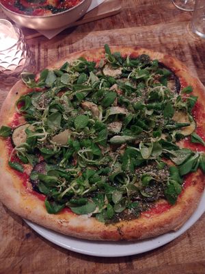 Garden pizza - loved it! at Vegan Pizza Bar in The Hague