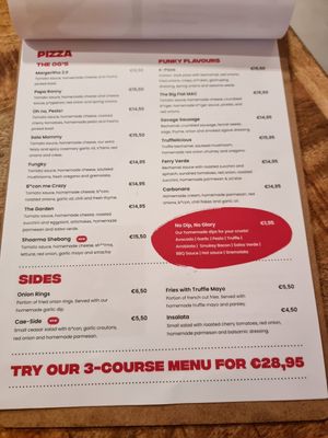 Menu at Vegan Pizza Bar in The Hague