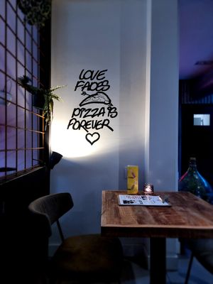 Interior at Vegan Pizza Bar in The Hague