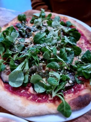 The garden at Vegan Pizza Bar in The Hague