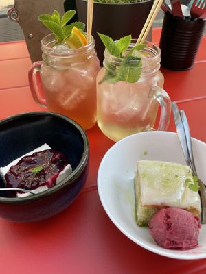 Lemonades and desserts  at Vegan Pizza Bar in The Hague