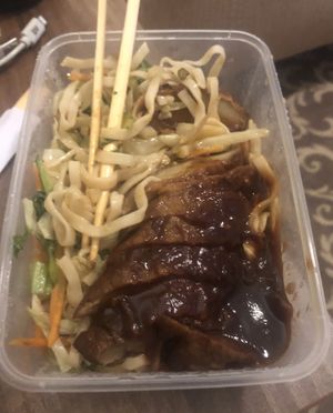 Noodles with mock duck   at Azuma in Linz