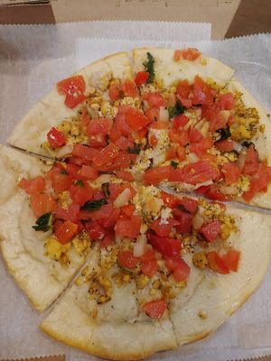 Vegan Roman pizza at Pembroke Bakery and Cafe in Fort Wayne