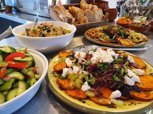 Amazing vegetarian vegan buffet, with healthy and local ingredients. at Leefgoed in Rosmalen