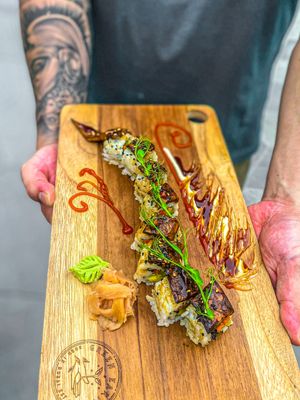 This place is a Hidden Gem in the middle of dubai. There menu has taken Vegan, Asian Cuisine to a next level.

This unagi roll is a must try taste like the real thing., Yummy😋 at Green Earth in Dubai