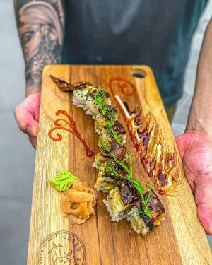 Vegan Unagi Dragon roll🔥 at Green Earth in Dubai