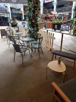 Seating at Croyaki Tea in Manchester