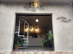 Entrance 💜 at Tejón Heladería Mexicana in Tepoztlan