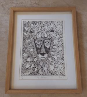 Lovely artwork at Tejón Heladería Mexicana in Tepoztlan