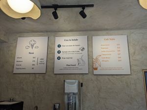 Menu at Tejón Heladería Mexicana in Tepoztlan