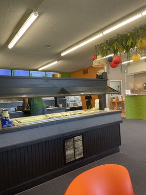 Salad bar with plant based soups   at SQeZ Juice in Osage Beach