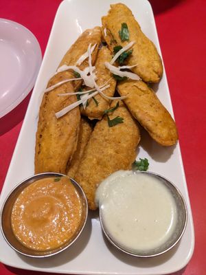 Plantain baji at Sri Periyava Dosa Bhavan in Surrey