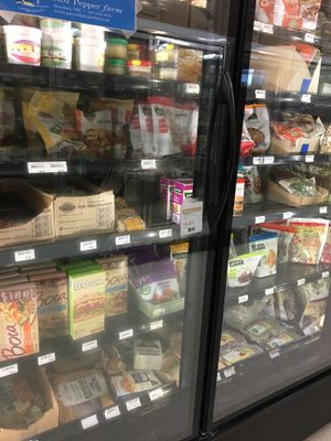 Some of the meat substitutes in the freezer section at Natural Living Center in Bangor