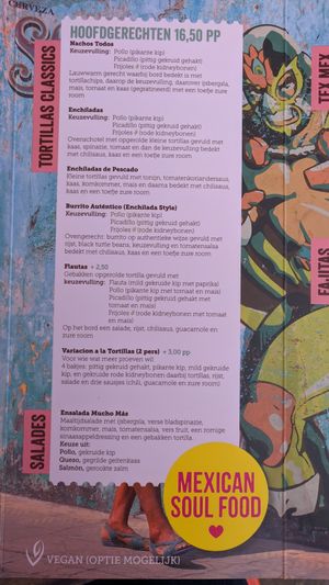 Main course at Tortillas in Eindhoven