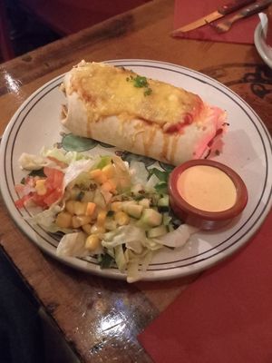 Burrito Autentico Frigoles (enchilada style) at Tortillas in Eindhoven