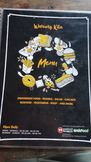 Menü at Warung Kita in Kuta