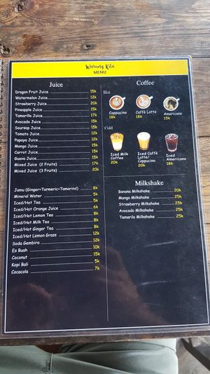 Menü Getränke at Warung Kita in Kuta