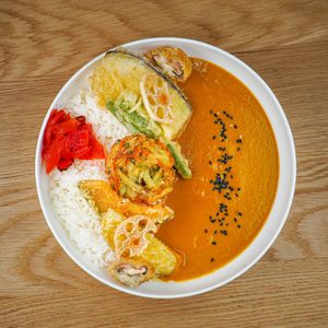 Curry Rice with tempura at Minari in Southport