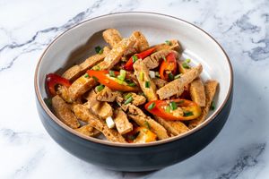Deep Fried Tofu with Salt and Pepper at Baanying's Plant-Based Ying's Garden  in Bangkok