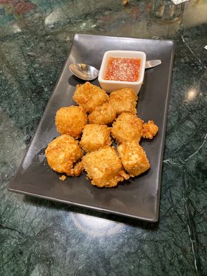 Fried tofu w/chili sauce   at Baanying's Plant-Based Ying's Garden  in Bangkok