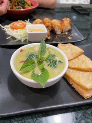 Green curry appetizer   at Baanying's Plant-Based Ying's Garden  in Bangkok