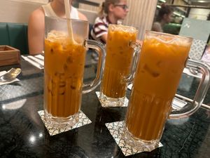 Thai ice tea at Baanying's Plant-Based Ying's Garden  in Bangkok