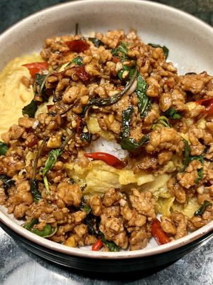 Vegan omelette   at Baanying's Plant-Based Ying's Garden  in Bangkok