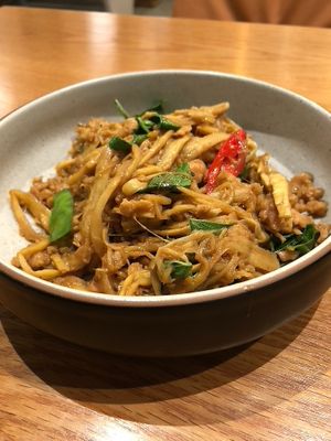 Bamboo shoots salad - very good! at Baanying's Plant-Based Ying's Garden  in Bangkok