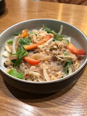 Glass noodles salad at Baanying's Plant-Based Ying's Garden  in Bangkok