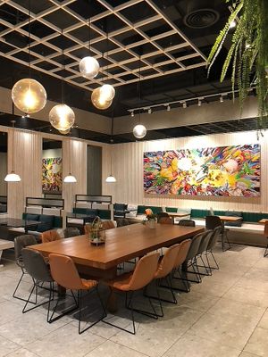 Cool interior at Baanying's Plant-Based Ying's Garden  in Bangkok